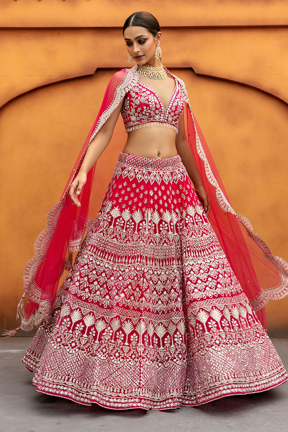 Hot pink wedding lehengas best sale