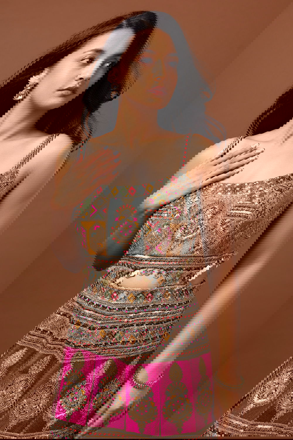 BOTTLE GREEN CUT OUT STYLE JUMPSUIT SET WITH ALL OVER